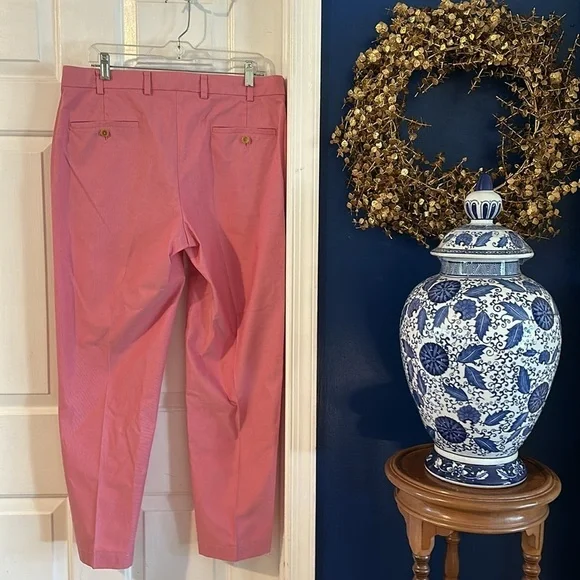 Men’s Brooks’s Brothers Clark Fit Cotton & Spandex Light Red Pants Size 35 x 30 - Picture 4 of 7